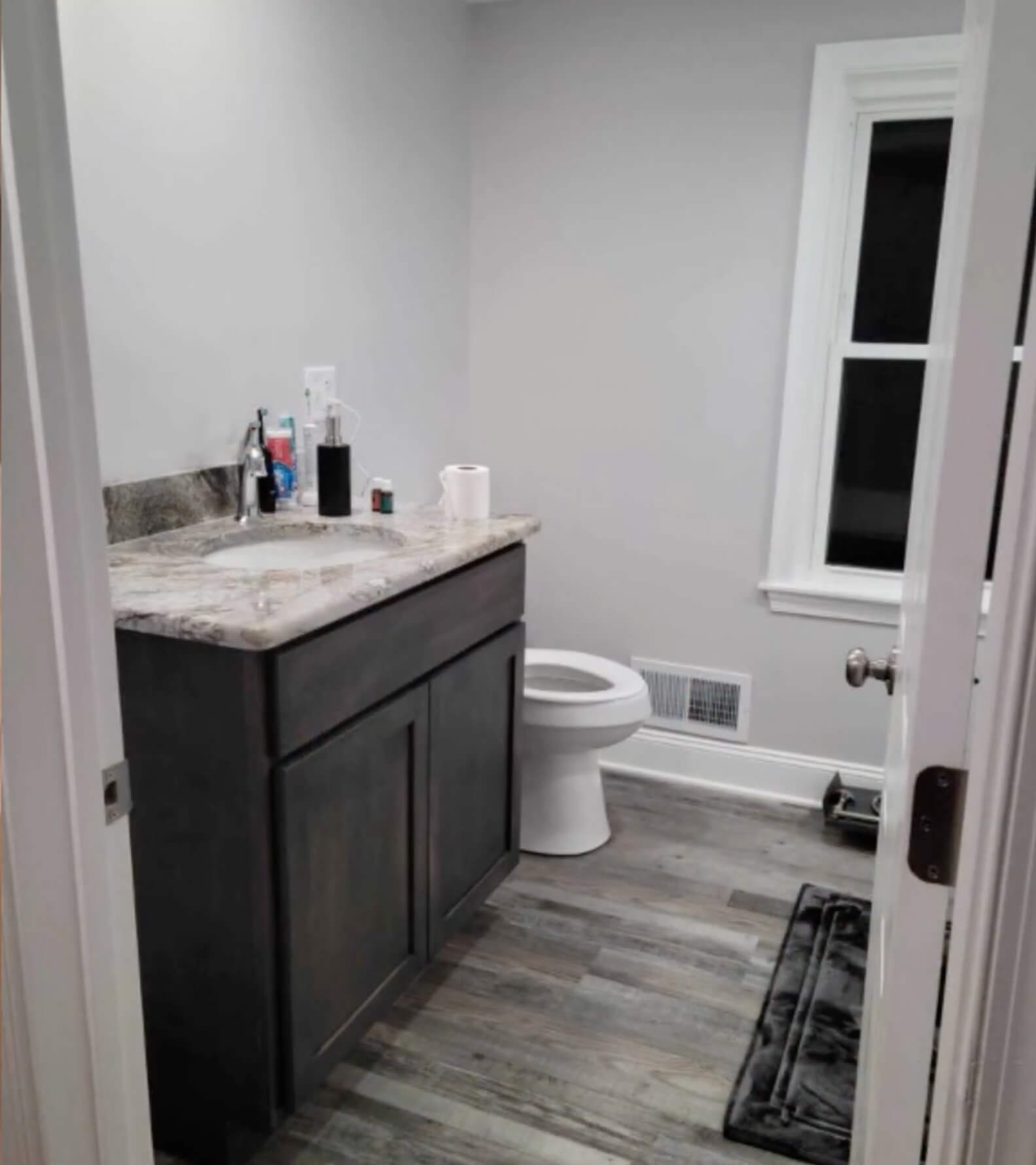 Bathroom AFTER C.A.R.E. Property Services Inc. Fire Damage Restoration