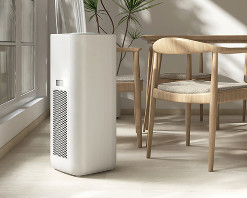 air-purifiers-hanover-pa White air purifier in dining room.